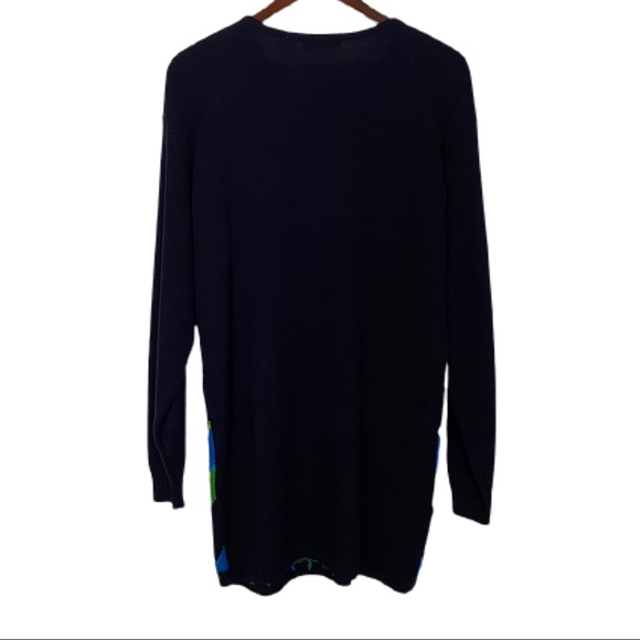 VINTAGE LIZ CLAIBORNE Sweater 100% Merino Wool Geometric Chevron Design Sz M - Picture 4 of 7